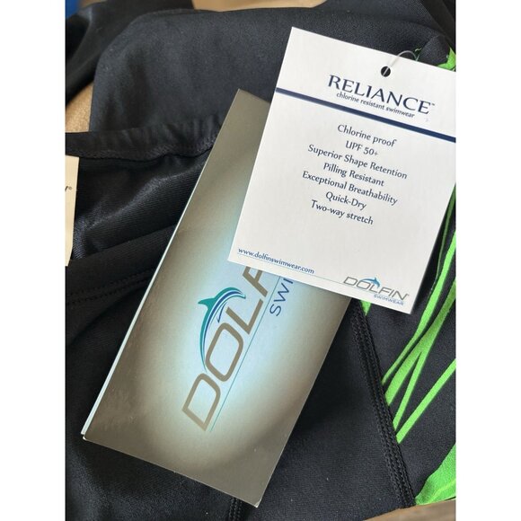 DOLFIN Men’s Jammer Shorts size 34 Training Swimming Pool Summer Black Green NWT - Picture 3 of 11